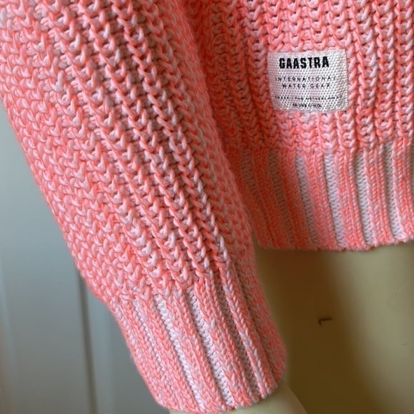 gaastra Cotton Knit Peachy/Pink White Crew Neck Sweater Size S - Picture 4 of 12